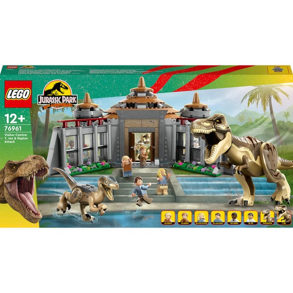 LEGO Jurassic Park Visitor Centre T. rex & Raptor Attack (76961) Toys Zavvi UK