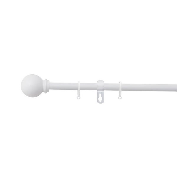 White Extendable Curtain Pole with Ball Finial 170300cm (Dia 16/19mm