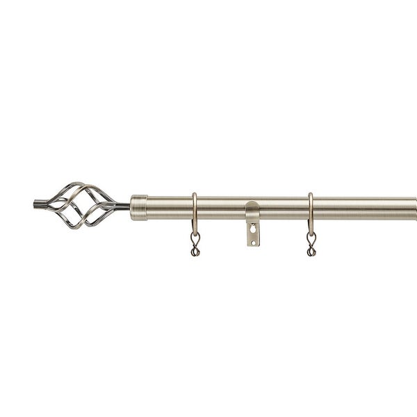 Antique Brass Extendable Curtain Pole with Cage Finial 170300cm (Dia 25/28mm) Homebase
