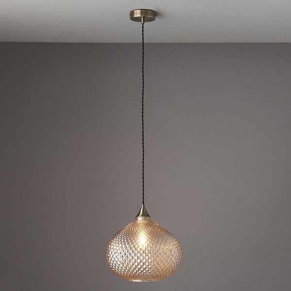 Tore more Pendant Ceiling Light Brass Effect Homebase
