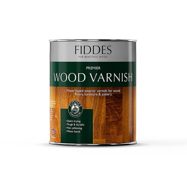 Fiddes Premier Clear Gloss Wood Varnish 1L Homebase