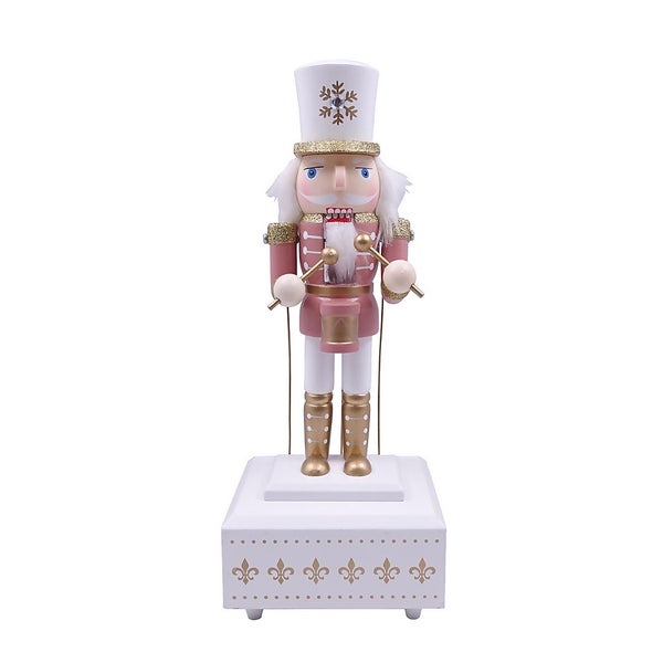 Pink Wooden Musical Nutcracker Christmas Decoration 30cm Homebase