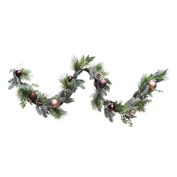 Pink & Berry Bauble Christmas Garland 180cm Homebase