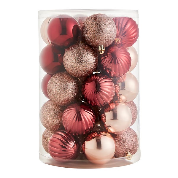 Gilded Glamour Shatterproof Christmas Bauble Decorations Pack of 30