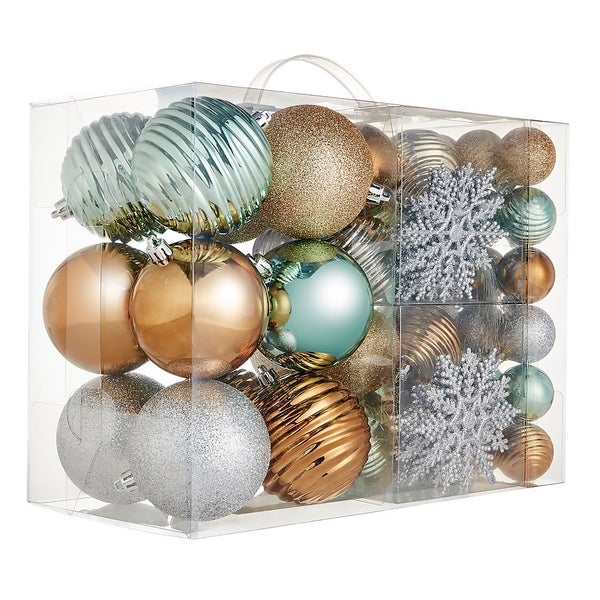 Frosted Forest Shatterproof Christmas Bauble Decorations Pack of 60