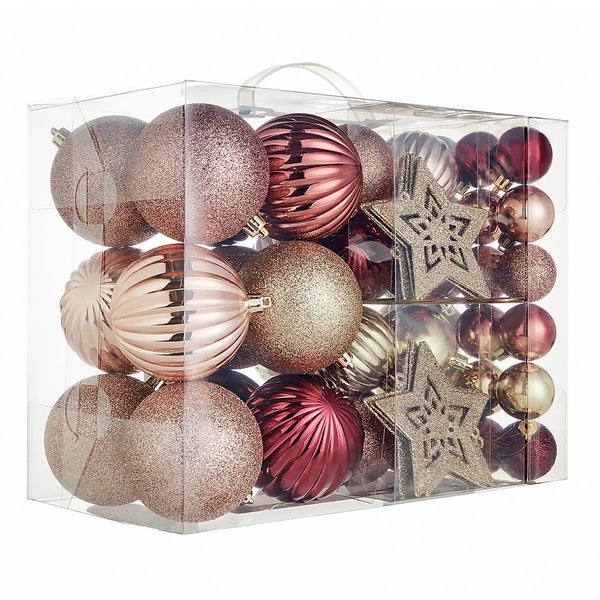 Gilded Glamour Shatterproof Christmas Bauble Decorations Pack of 60 Homebase