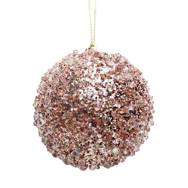 Pink Sparkle Christmas Bauble Decoration Homebase