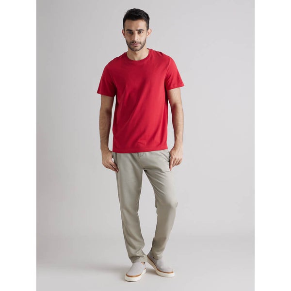 Red Casual Cotton T-shirt (TEBASE.) | Celio
