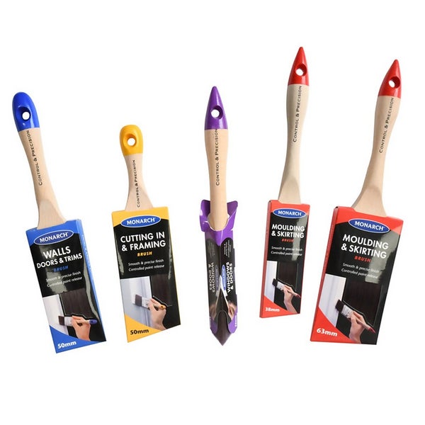 Monarch Detail & Finishing Paint Brush Set 5 Pack Homebase