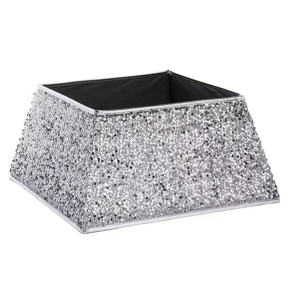 Silver Sequin Square Christmas Tree Skirt Homebase