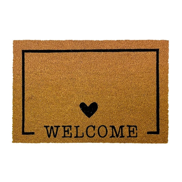 Design PVC & Coir Doormat 39 x 59cm Homebase
