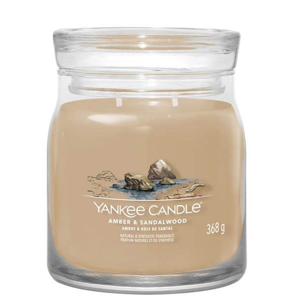 Yankee Candle Signature Jar Candle Medium Jar Amber and Sandalwood 368g