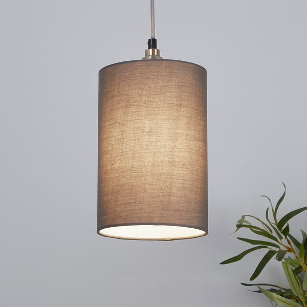 Clyde Cylinder Lamp Shade 16cm Charcoal Homebase