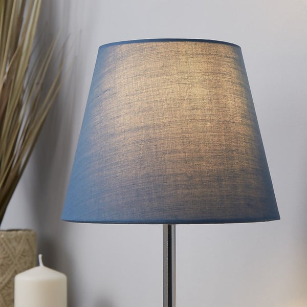 Clyde Tapered Lamp Shade 20cm Sky Blue Homebase
