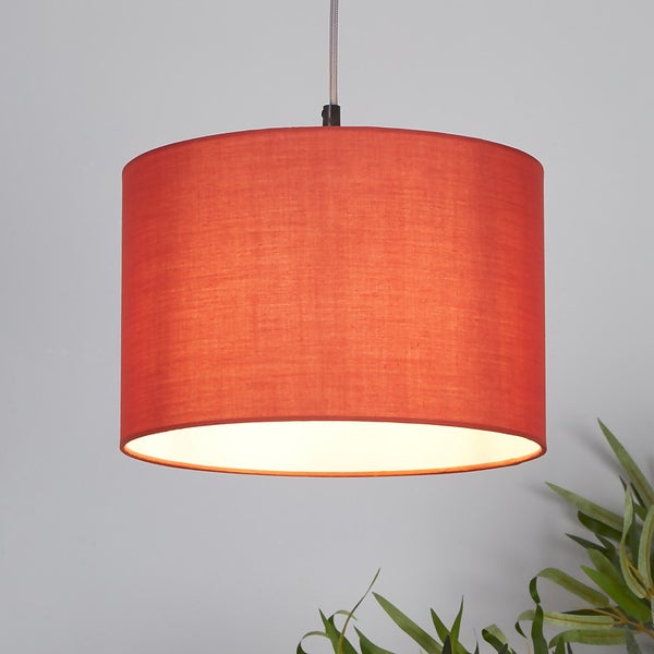 Clyde Drum Lamp Shade 30cm Terracotta Homebase