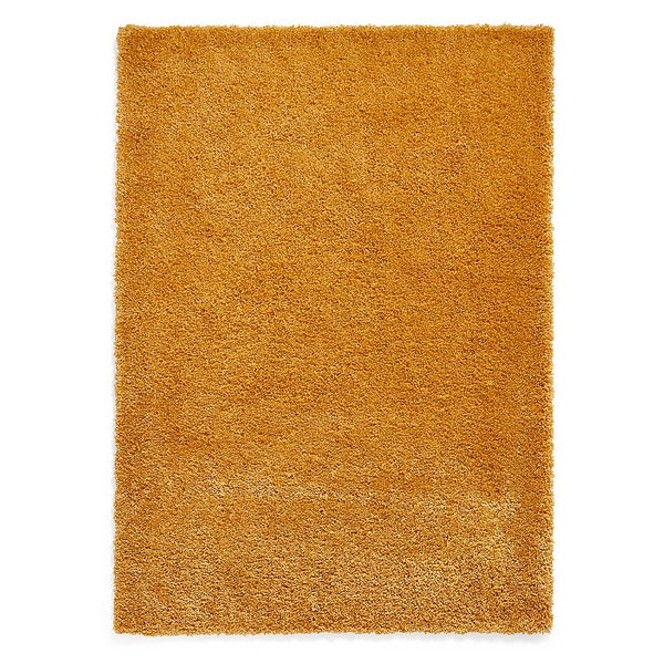 Ozzy Plain Shaggy Rug Ochre 80x150cm Homebase