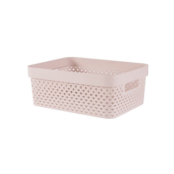 Curver Pure Medium Recycled Storage Basket 11L Pink Clay Homebase