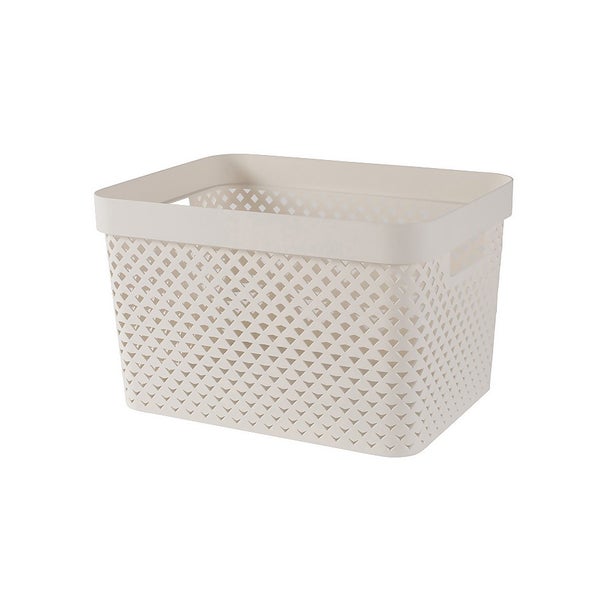 Curver Pure Large Recycled Storage Basket 17L Oasis White Homebase