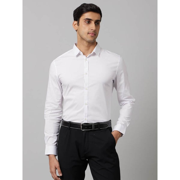 White Classic Fit Spread Collar Formal Cotton Shirt (VAXAVIER) | Celio