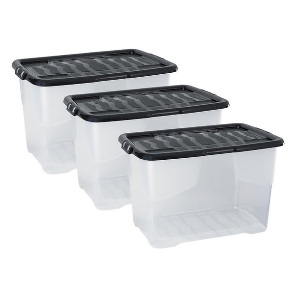 Strata Set of 3 Curve Boxes and Lids - 65L | Homebase