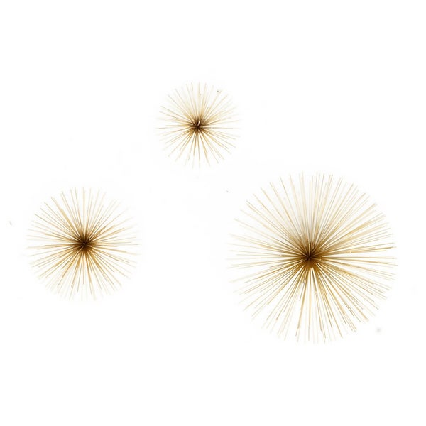 Mirano Set of 3 Gold Starburst Wall Art Homebase
