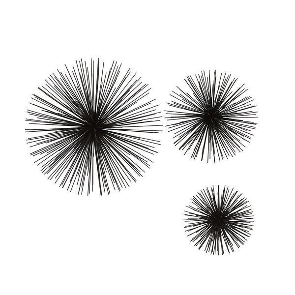 Mirano Set of 3 Black Starburst Wall Art Homebase