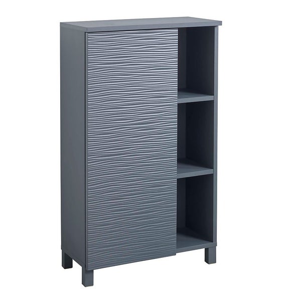 Ruffle 1 Door 3 Shelf Console Table Grey Homebase