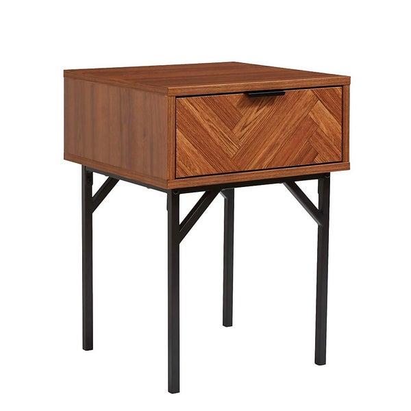 Fulford Chevron 1 Drawer Bedside Table Homebase