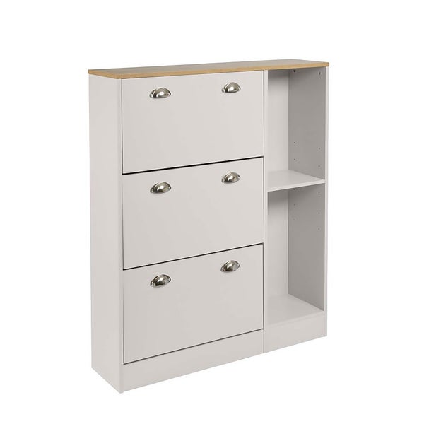 Barnford Shoe Storage Cream & Oak Homebase