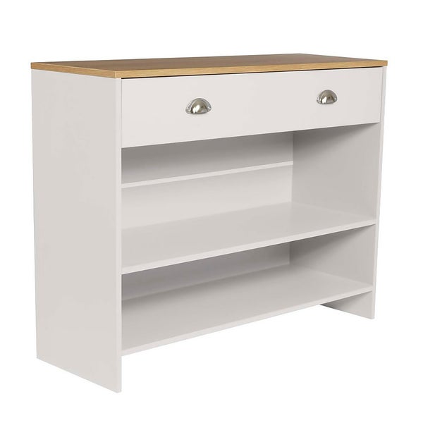 Barnford Console Table Cream & Oak Homebase