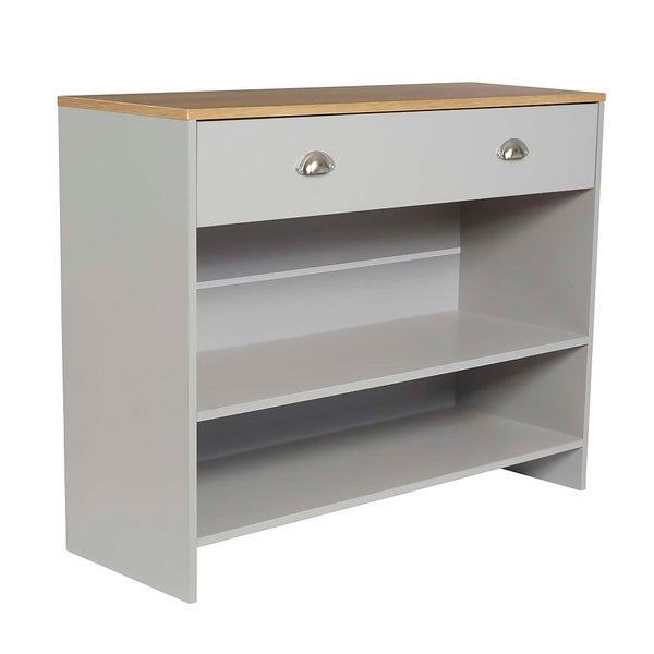 Barnford Console Table Grey & Oak Homebase