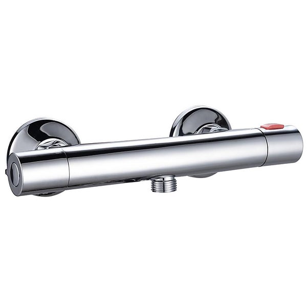Exposed Round Thermostatic Shower Mixer Bar Valve Chrome Homebase