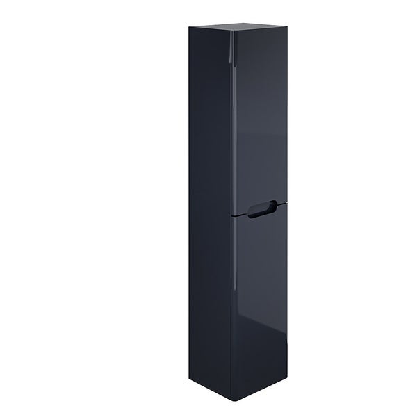 Bathstore Skye Curved Tall Bathroom Storage Unit Grey Homebase