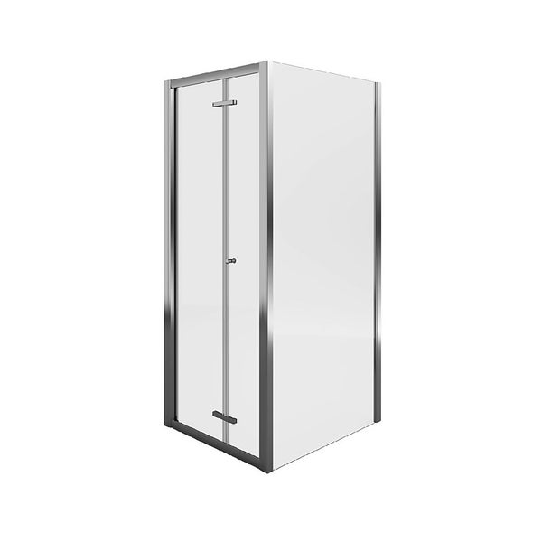 Aqualux 800 x 800mm Bifold Door and Side Panel Shower Enclosure Package