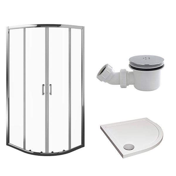 Aqualux Quadrant Shower Enclosure and Tray Package 900mm (8mm Glass