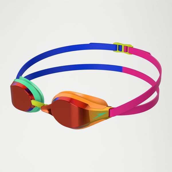 Adult Fastskin Speedsocket 2 Mirror Goggles Green/Orange/Blue Speedo