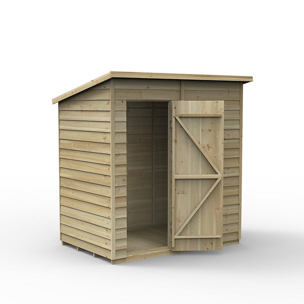 Forest 6x4 4Life Overlap Pent Shed No Window (Home Delivery) Homebase