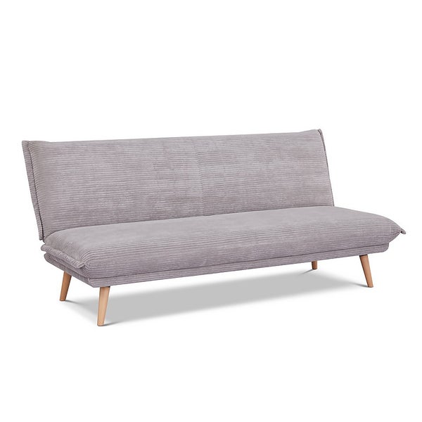 Reid Cord Click Clack Sofa Bed Grey Homebase