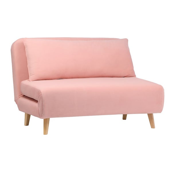 Arla Velvet Folding Sofa Bed Pink Homebase