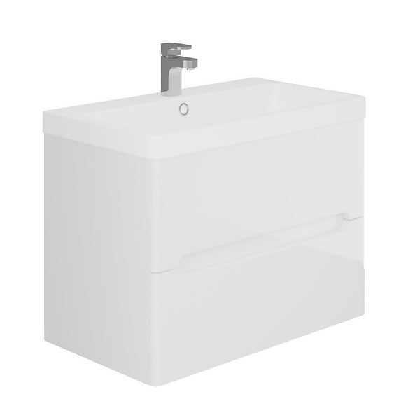 Bathstore Skye 800mm Wall Hung 2 Drawer Vanity Unit and Basin White
