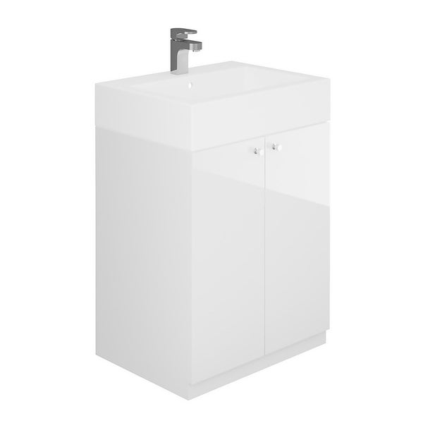 MyConcept 600mm Floorstanding Vanity Unit with Basin White Homebase