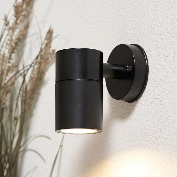 Clovelly Down Outdoor Wall Light Black Homebase