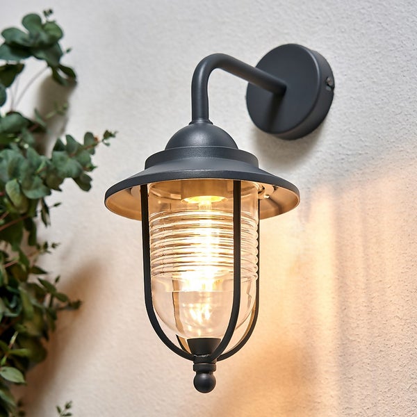 Barn Outdoor Wall Lantern Anthracite Homebase