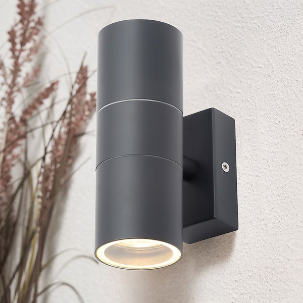Mills Up & Down Outdoor Wall Light Anthracite Homebase