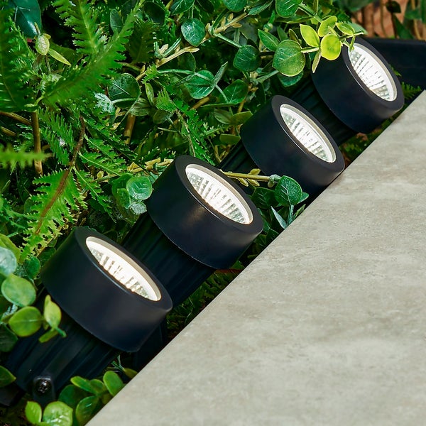 LED Outdoor Spike & Deck Lights Pack of 4 Homebase