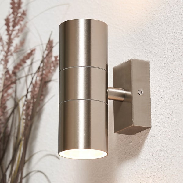 Mills Up & Down Outdoor Wall Light Stainless Steel Homebase
