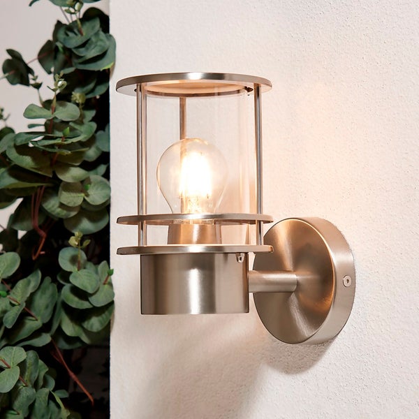 Harbour Outdoor Wall Lantern Stainless Steel Homebase