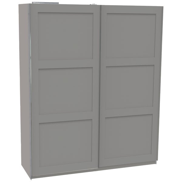 House Beautiful Realm Sliding Wardrobe, Grey Carcass, Grey Shaker