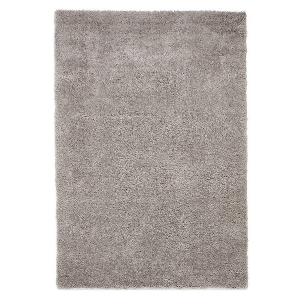 Ivy Shaggy Rug Silver 80x150cm Homebase
