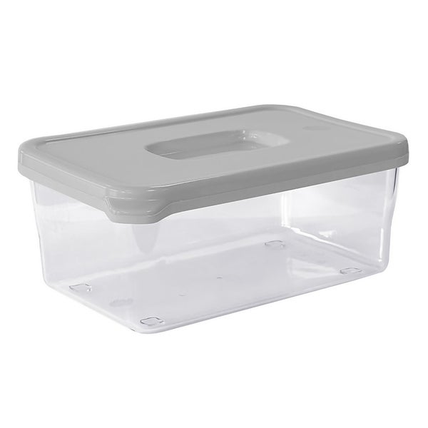 Plastic Storage Container 1.8L Grey Homebase